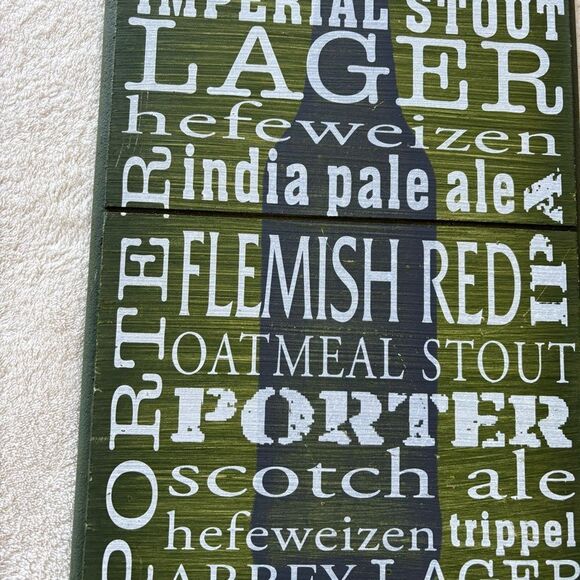 Pilsner IPA Beer Wood Green, distressed, Bar Sign wall decor man cave‎ 16”x10” - Picture 2 of 5